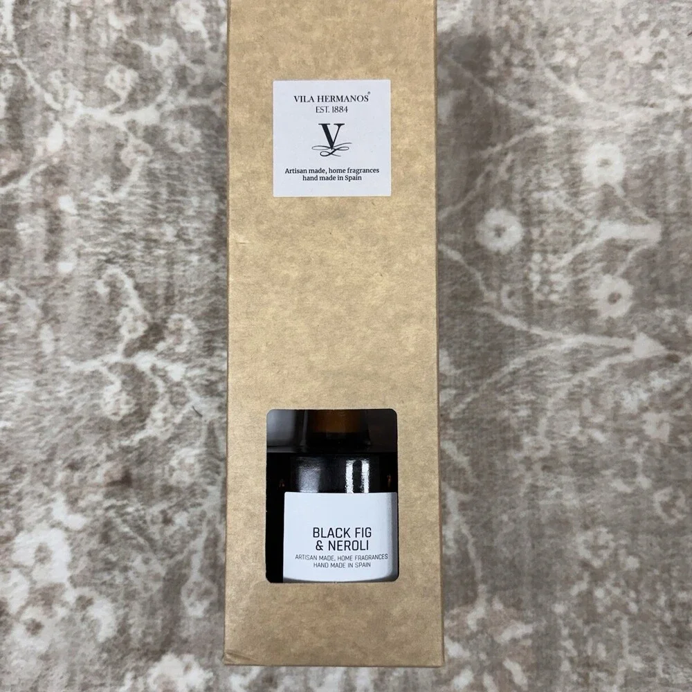 Vila Hermanos Fig &‎ Amber REED DIFFUSER 3.38oz Blue Lasts 1.5 Months
